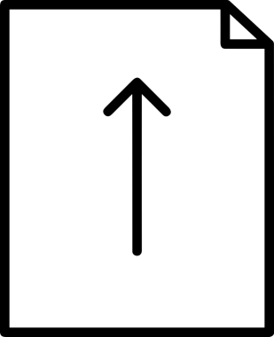 Siyah ve Beyaz Logo Simgesi PNG Biçimini Yükle. Web Sitesi Düğmesi, Mobil Uygulama Arayüzü, Dosya Aktarımı, Belge Paylaşımı, Bulut Depolama ve Veri Yedekleme için Minimalist Düz Tasarımlı Tek Renkli Ok Gönderme İşareti Grafiksel Elemanı