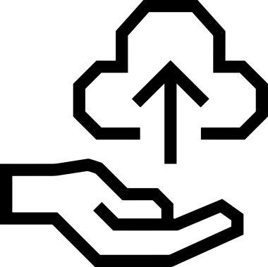 Siyah ve Beyaz Logo Simgesi PNG Biçimini Yükle. Web Sitesi Düğmesi, Mobil Uygulama Arayüzü, Dosya Aktarımı, Belge Paylaşımı, Bulut Depolama ve Veri Yedekleme için Minimalist Düz Tasarımlı Tek Renkli Ok Gönderme İşareti Grafiksel Elemanı