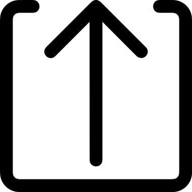 Siyah ve Beyaz Logo Simgesi PNG Biçimini Yükle. Web Sitesi Düğmesi, Mobil Uygulama Arayüzü, Dosya Aktarımı, Belge Paylaşımı, Bulut Depolama ve Veri Yedekleme için Minimalist Düz Tasarımlı Tek Renkli Ok Gönderme İşareti Grafiksel Elemanı