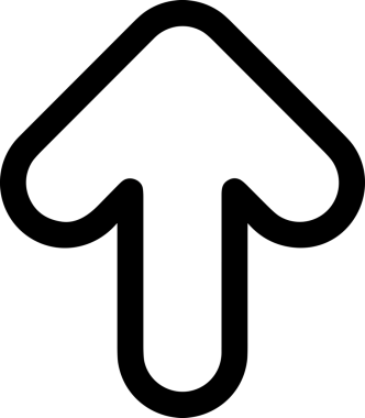 Siyah ve Beyaz Logo Simgesi PNG Biçimini Yükle. Web Sitesi Düğmesi, Mobil Uygulama Arayüzü, Dosya Aktarımı, Belge Paylaşımı, Bulut Depolama ve Veri Yedekleme için Minimalist Düz Tasarımlı Tek Renkli Ok Gönderme İşareti Grafiksel Elemanı