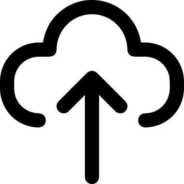 Siyah ve Beyaz Logo Simgesi PNG Biçimini Yükle. Web Sitesi Düğmesi, Mobil Uygulama Arayüzü, Dosya Aktarımı, Belge Paylaşımı, Bulut Depolama ve Veri Yedekleme için Minimalist Düz Tasarımlı Tek Renkli Ok Gönderme İşareti Grafiksel Elemanı