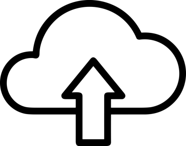 Siyah ve Beyaz Logo Simgesi PNG Biçimini Yükle. Web Sitesi Düğmesi, Mobil Uygulama Arayüzü, Dosya Aktarımı, Belge Paylaşımı, Bulut Depolama ve Veri Yedekleme için Minimalist Düz Tasarımlı Tek Renkli Ok Gönderme İşareti Grafiksel Elemanı