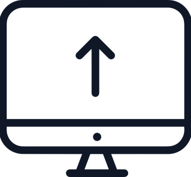 Siyah ve Beyaz Logo Simgesi PNG Biçimini Yükle. Web Sitesi Düğmesi, Mobil Uygulama Arayüzü, Dosya Aktarımı, Belge Paylaşımı, Bulut Depolama ve Veri Yedekleme için Minimalist Düz Tasarımlı Tek Renkli Ok Gönderme İşareti Grafiksel Elemanı