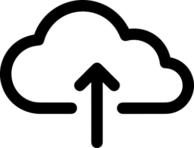 Siyah ve Beyaz Logo Simgesi PNG Biçimini Yükle. Web Sitesi Düğmesi, Mobil Uygulama Arayüzü, Dosya Aktarımı, Belge Paylaşımı, Bulut Depolama ve Veri Yedekleme için Minimalist Düz Tasarımlı Tek Renkli Ok Gönderme İşareti Grafiksel Elemanı