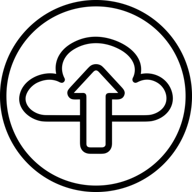 Siyah ve Beyaz Logo Simgesi PNG Biçimini Yükle. Web Sitesi Düğmesi, Mobil Uygulama Arayüzü, Dosya Aktarımı, Belge Paylaşımı, Bulut Depolama ve Veri Yedekleme için Minimalist Düz Tasarımlı Tek Renkli Ok Gönderme İşareti Grafiksel Elemanı