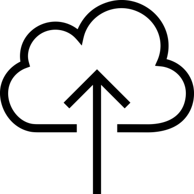 Siyah ve Beyaz Logo Simgesi PNG Biçimini Yükle. Web Sitesi Düğmesi, Mobil Uygulama Arayüzü, Dosya Aktarımı, Belge Paylaşımı, Bulut Depolama ve Veri Yedekleme için Minimalist Düz Tasarımlı Tek Renkli Ok Gönderme İşareti Grafiksel Elemanı