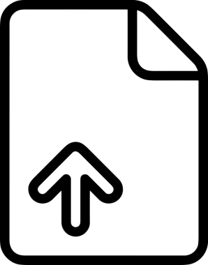 Siyah ve Beyaz Logo Simgesi PNG Biçimini Yükle. Web Sitesi Düğmesi, Mobil Uygulama Arayüzü, Dosya Aktarımı, Belge Paylaşımı, Bulut Depolama ve Veri Yedekleme için Minimalist Düz Tasarımlı Tek Renkli Ok Gönderme İşareti Grafiksel Elemanı
