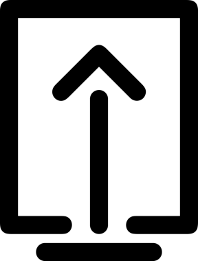 Siyah ve Beyaz Logo Simgesi PNG Biçimini Yükle. Web Sitesi Düğmesi, Mobil Uygulama Arayüzü, Dosya Aktarımı, Belge Paylaşımı, Bulut Depolama ve Veri Yedekleme için Minimalist Düz Tasarımlı Tek Renkli Ok Gönderme İşareti Grafiksel Elemanı