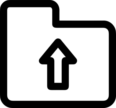 Siyah ve Beyaz Logo Simgesi PNG Biçimini Yükle. Web Sitesi Düğmesi, Mobil Uygulama Arayüzü, Dosya Aktarımı, Belge Paylaşımı, Bulut Depolama ve Veri Yedekleme için Minimalist Düz Tasarımlı Tek Renkli Ok Gönderme İşareti Grafiksel Elemanı