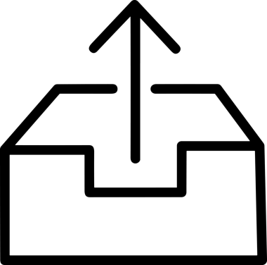 Siyah ve Beyaz Logo Simgesi PNG Biçimini Yükle. Web Sitesi Düğmesi, Mobil Uygulama Arayüzü, Dosya Aktarımı, Belge Paylaşımı, Bulut Depolama ve Veri Yedekleme için Minimalist Düz Tasarımlı Tek Renkli Ok Gönderme İşareti Grafiksel Elemanı