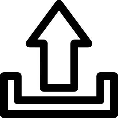 Siyah ve Beyaz Logo Simgesi PNG Biçimini Yükle. Web Sitesi Düğmesi, Mobil Uygulama Arayüzü, Dosya Aktarımı, Belge Paylaşımı, Bulut Depolama ve Veri Yedekleme için Minimalist Düz Tasarımlı Tek Renkli Ok Gönderme İşareti Grafiksel Elemanı