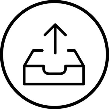 Siyah ve Beyaz Logo Simgesi PNG Biçimini Yükle. Web Sitesi Düğmesi, Mobil Uygulama Arayüzü, Dosya Aktarımı, Belge Paylaşımı, Bulut Depolama ve Veri Yedekleme için Minimalist Düz Tasarımlı Tek Renkli Ok Gönderme İşareti Grafiksel Elemanı