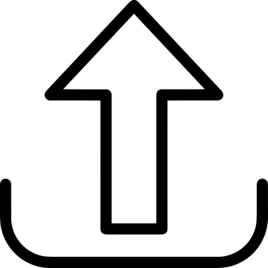 Siyah ve Beyaz Logo Simgesi PNG Biçimini Yükle. Web Sitesi Düğmesi, Mobil Uygulama Arayüzü, Dosya Aktarımı, Belge Paylaşımı, Bulut Depolama ve Veri Yedekleme için Minimalist Düz Tasarımlı Tek Renkli Ok Gönderme İşareti Grafiksel Elemanı