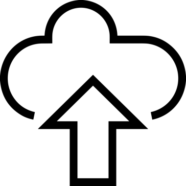 Siyah ve Beyaz Logo Simgesi PNG Biçimini Yükle. Web Sitesi Düğmesi, Mobil Uygulama Arayüzü, Dosya Aktarımı, Belge Paylaşımı, Bulut Depolama ve Veri Yedekleme için Minimalist Düz Tasarımlı Tek Renkli Ok Gönderme İşareti Grafiksel Elemanı