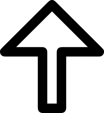 Siyah ve Beyaz Logo Simgesi PNG Biçimini Yükle. Web Sitesi Düğmesi, Mobil Uygulama Arayüzü, Dosya Aktarımı, Belge Paylaşımı, Bulut Depolama ve Veri Yedekleme için Minimalist Düz Tasarımlı Tek Renkli Ok Gönderme İşareti Grafiksel Elemanı
