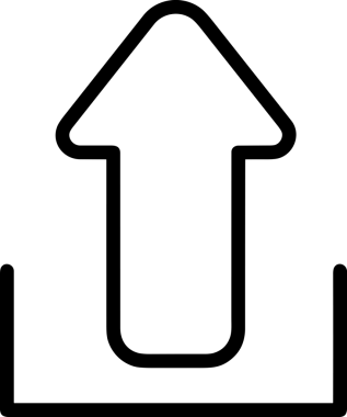 Siyah ve Beyaz Logo Simgesi PNG Biçimini Yükle. Web Sitesi Düğmesi, Mobil Uygulama Arayüzü, Dosya Aktarımı, Belge Paylaşımı, Bulut Depolama ve Veri Yedekleme için Minimalist Düz Tasarımlı Tek Renkli Ok Gönderme İşareti Grafiksel Elemanı