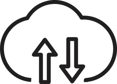 Siyah ve Beyaz Logo Simgesi PNG Biçimini Yükle. Web Sitesi Düğmesi, Mobil Uygulama Arayüzü, Dosya Aktarımı, Belge Paylaşımı, Bulut Depolama ve Veri Yedekleme için Minimalist Düz Tasarımlı Tek Renkli Ok Gönderme İşareti Grafiksel Elemanı