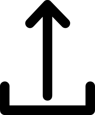 Siyah ve Beyaz Logo Simgesi PNG Biçimini Yükle. Web Sitesi Düğmesi, Mobil Uygulama Arayüzü, Dosya Aktarımı, Belge Paylaşımı, Bulut Depolama ve Veri Yedekleme için Minimalist Düz Tasarımlı Tek Renkli Ok Gönderme İşareti Grafiksel Elemanı