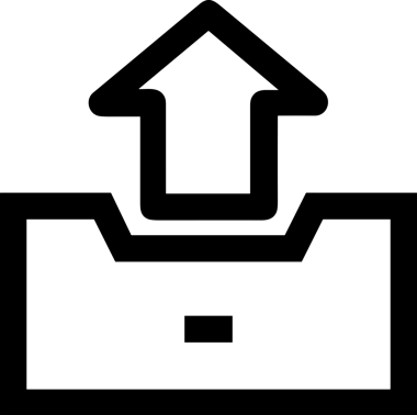 Siyah ve Beyaz Logo Simgesi PNG Biçimini Yükle. Web Sitesi Düğmesi, Mobil Uygulama Arayüzü, Dosya Aktarımı, Belge Paylaşımı, Bulut Depolama ve Veri Yedekleme için Minimalist Düz Tasarımlı Tek Renkli Ok Gönderme İşareti Grafiksel Elemanı