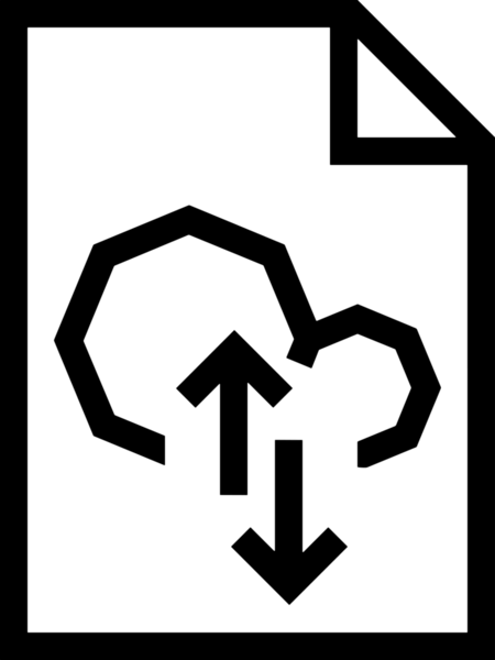 Siyah ve Beyaz Logo Simgesi PNG Biçimini Yükle. Web Sitesi Düğmesi, Mobil Uygulama Arayüzü, Dosya Aktarımı, Belge Paylaşımı, Bulut Depolama ve Veri Yedekleme için Minimalist Düz Tasarımlı Tek Renkli Ok Gönderme İşareti Grafiksel Elemanı