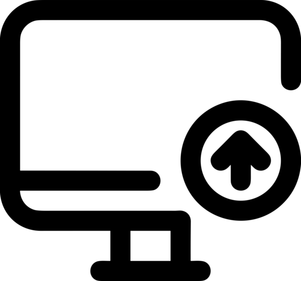Siyah ve Beyaz Logo Simgesi PNG Biçimini Yükle. Web Sitesi Düğmesi, Mobil Uygulama Arayüzü, Dosya Aktarımı, Belge Paylaşımı, Bulut Depolama ve Veri Yedekleme için Minimalist Düz Tasarımlı Tek Renkli Ok Gönderme İşareti Grafiksel Elemanı