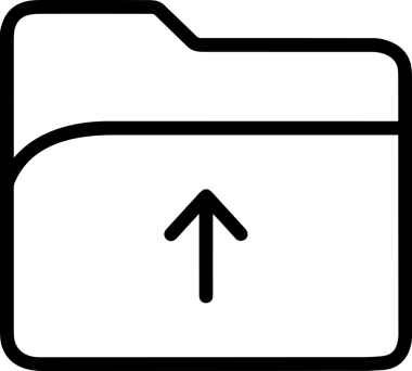 Siyah ve Beyaz Logo Simgesi PNG Biçimini Yükle. Web Sitesi Düğmesi, Mobil Uygulama Arayüzü, Dosya Aktarımı, Belge Paylaşımı, Bulut Depolama ve Veri Yedekleme için Minimalist Düz Tasarımlı Tek Renkli Ok Gönderme İşareti Grafiksel Elemanı