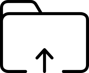 Siyah ve Beyaz Logo Simgesi PNG Biçimini Yükle. Web Sitesi Düğmesi, Mobil Uygulama Arayüzü, Dosya Aktarımı, Belge Paylaşımı, Bulut Depolama ve Veri Yedekleme için Minimalist Düz Tasarımlı Tek Renkli Ok Gönderme İşareti Grafiksel Elemanı