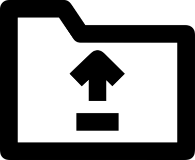 Siyah ve Beyaz Logo Simgesi PNG Biçimini Yükle. Web Sitesi Düğmesi, Mobil Uygulama Arayüzü, Dosya Aktarımı, Belge Paylaşımı, Bulut Depolama ve Veri Yedekleme için Minimalist Düz Tasarımlı Tek Renkli Ok Gönderme İşareti Grafiksel Elemanı