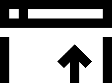 Siyah ve Beyaz Logo Simgesi PNG Biçimini Yükle. Web Sitesi Düğmesi, Mobil Uygulama Arayüzü, Dosya Aktarımı, Belge Paylaşımı, Bulut Depolama ve Veri Yedekleme için Minimalist Düz Tasarımlı Tek Renkli Ok Gönderme İşareti Grafiksel Elemanı