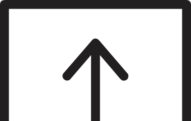 Siyah ve Beyaz Logo Simgesi PNG Biçimini Yükle. Web Sitesi Düğmesi, Mobil Uygulama Arayüzü, Dosya Aktarımı, Belge Paylaşımı, Bulut Depolama ve Veri Yedekleme için Minimalist Düz Tasarımlı Tek Renkli Ok Gönderme İşareti Grafiksel Elemanı