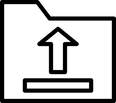 Siyah ve Beyaz Logo Simgesi PNG Biçimini Yükle. Web Sitesi Düğmesi, Mobil Uygulama Arayüzü, Dosya Aktarımı, Belge Paylaşımı, Bulut Depolama ve Veri Yedekleme için Minimalist Düz Tasarımlı Tek Renkli Ok Gönderme İşareti Grafiksel Elemanı