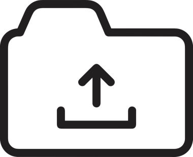 Siyah ve Beyaz Logo Simgesi PNG Biçimini Yükle. Web Sitesi Düğmesi, Mobil Uygulama Arayüzü, Dosya Aktarımı, Belge Paylaşımı, Bulut Depolama ve Veri Yedekleme için Minimalist Düz Tasarımlı Tek Renkli Ok Gönderme İşareti Grafiksel Elemanı