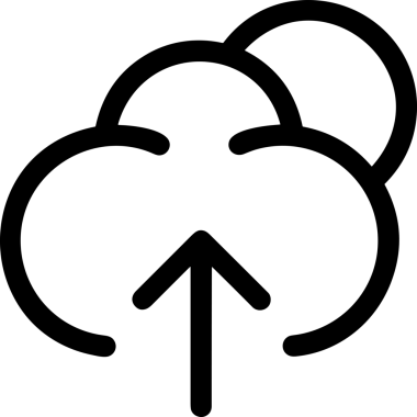 Siyah ve Beyaz Logo Simgesi PNG Biçimini Yükle. Web Sitesi Düğmesi, Mobil Uygulama Arayüzü, Dosya Aktarımı, Belge Paylaşımı, Bulut Depolama ve Veri Yedekleme için Minimalist Düz Tasarımlı Tek Renkli Ok Gönderme İşareti Grafiksel Elemanı