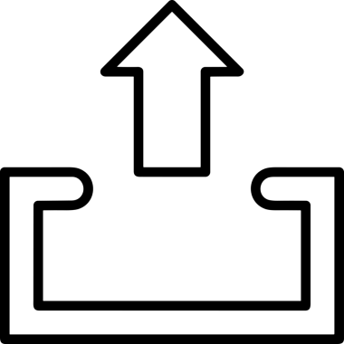 Siyah ve Beyaz Logo Simgesi PNG Biçimini Yükle. Web Sitesi Düğmesi, Mobil Uygulama Arayüzü, Dosya Aktarımı, Belge Paylaşımı, Bulut Depolama ve Veri Yedekleme için Minimalist Düz Tasarımlı Tek Renkli Ok Gönderme İşareti Grafiksel Elemanı