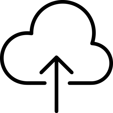 Siyah ve Beyaz Logo Simgesi PNG Biçimini Yükle. Web Sitesi Düğmesi, Mobil Uygulama Arayüzü, Dosya Aktarımı, Belge Paylaşımı, Bulut Depolama ve Veri Yedekleme için Minimalist Düz Tasarımlı Tek Renkli Ok Gönderme İşareti Grafiksel Elemanı