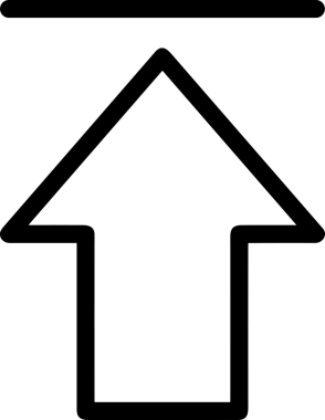 Siyah ve Beyaz Logo Simgesi PNG Biçimini Yükle. Web Sitesi Düğmesi, Mobil Uygulama Arayüzü, Dosya Aktarımı, Belge Paylaşımı, Bulut Depolama ve Veri Yedekleme için Minimalist Düz Tasarımlı Tek Renkli Ok Gönderme İşareti Grafiksel Elemanı
