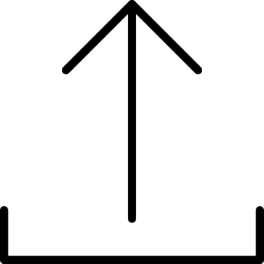 Siyah ve Beyaz Logo Simgesi PNG Biçimini Yükle. Web Sitesi Düğmesi, Mobil Uygulama Arayüzü, Dosya Aktarımı, Belge Paylaşımı, Bulut Depolama ve Veri Yedekleme için Minimalist Düz Tasarımlı Tek Renkli Ok Gönderme İşareti Grafiksel Elemanı
