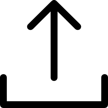 Siyah ve Beyaz Logo Simgesi PNG Biçimini Yükle. Web Sitesi Düğmesi, Mobil Uygulama Arayüzü, Dosya Aktarımı, Belge Paylaşımı, Bulut Depolama ve Veri Yedekleme için Minimalist Düz Tasarımlı Tek Renkli Ok Gönderme İşareti Grafiksel Elemanı