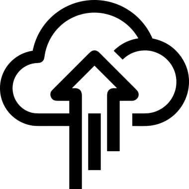 Siyah ve Beyaz Logo Simgesi PNG Biçimini Yükle. Web Sitesi Düğmesi, Mobil Uygulama Arayüzü, Dosya Aktarımı, Belge Paylaşımı, Bulut Depolama ve Veri Yedekleme için Minimalist Düz Tasarımlı Tek Renkli Ok Gönderme İşareti Grafiksel Elemanı