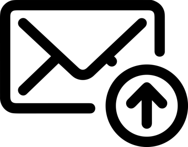 Siyah ve Beyaz Logo Simgesi PNG Biçimini Yükle. Web Sitesi Düğmesi, Mobil Uygulama Arayüzü, Dosya Aktarımı, Belge Paylaşımı, Bulut Depolama ve Veri Yedekleme için Minimalist Düz Tasarımlı Tek Renkli Ok Gönderme İşareti Grafiksel Elemanı