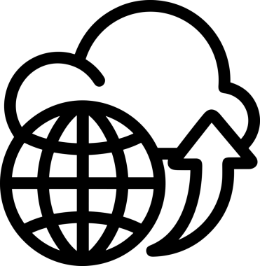 Siyah ve Beyaz Logo Simgesi PNG Biçimini Yükle. Web Sitesi Düğmesi, Mobil Uygulama Arayüzü, Dosya Aktarımı, Belge Paylaşımı, Bulut Depolama ve Veri Yedekleme için Minimalist Düz Tasarımlı Tek Renkli Ok Gönderme İşareti Grafiksel Elemanı