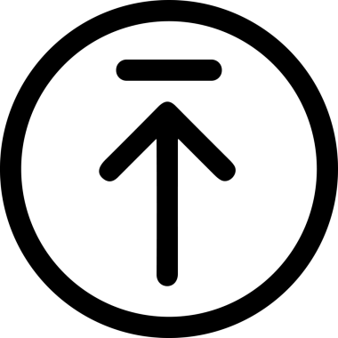 Siyah ve Beyaz Logo Simgesi PNG Biçimini Yükle. Web Sitesi Düğmesi, Mobil Uygulama Arayüzü, Dosya Aktarımı, Belge Paylaşımı, Bulut Depolama ve Veri Yedekleme için Minimalist Düz Tasarımlı Tek Renkli Ok Gönderme İşareti Grafiksel Elemanı