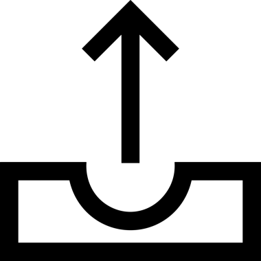Siyah ve Beyaz Logo Simgesi PNG Biçimini Yükle. Web Sitesi Düğmesi, Mobil Uygulama Arayüzü, Dosya Aktarımı, Belge Paylaşımı, Bulut Depolama ve Veri Yedekleme için Minimalist Düz Tasarımlı Tek Renkli Ok Gönderme İşareti Grafiksel Elemanı