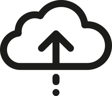 Siyah ve Beyaz Logo Simgesi PNG Biçimini Yükle. Web Sitesi Düğmesi, Mobil Uygulama Arayüzü, Dosya Aktarımı, Belge Paylaşımı, Bulut Depolama ve Veri Yedekleme için Minimalist Düz Tasarımlı Tek Renkli Ok Gönderme İşareti Grafiksel Elemanı