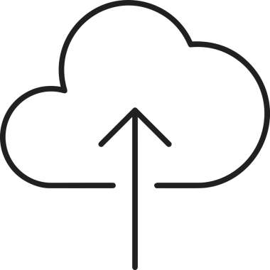 Siyah ve Beyaz Logo Simgesi PNG Biçimini Yükle. Web Sitesi Düğmesi, Mobil Uygulama Arayüzü, Dosya Aktarımı, Belge Paylaşımı, Bulut Depolama ve Veri Yedekleme için Minimalist Düz Tasarımlı Tek Renkli Ok Gönderme İşareti Grafiksel Elemanı