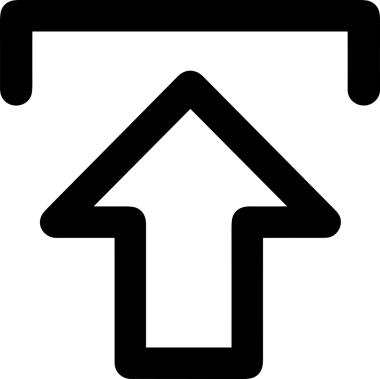 Siyah ve Beyaz Logo Simgesi PNG Biçimini Yükle. Web Sitesi Düğmesi, Mobil Uygulama Arayüzü, Dosya Aktarımı, Belge Paylaşımı, Bulut Depolama ve Veri Yedekleme için Minimalist Düz Tasarımlı Tek Renkli Ok Gönderme İşareti Grafiksel Elemanı
