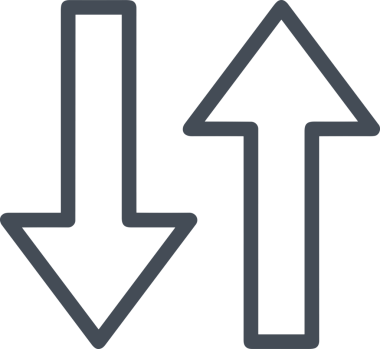 Siyah ve Beyaz Logo Simgesi PNG Biçimini Yükle. Web Sitesi Düğmesi, Mobil Uygulama Arayüzü, Dosya Aktarımı, Belge Paylaşımı, Bulut Depolama ve Veri Yedekleme için Minimalist Düz Tasarımlı Tek Renkli Ok Gönderme İşareti Grafiksel Elemanı