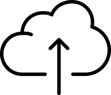 Siyah ve Beyaz Logo Simgesi PNG Biçimini Yükle. Web Sitesi Düğmesi, Mobil Uygulama Arayüzü, Dosya Aktarımı, Belge Paylaşımı, Bulut Depolama ve Veri Yedekleme için Minimalist Düz Tasarımlı Tek Renkli Ok Gönderme İşareti Grafiksel Elemanı