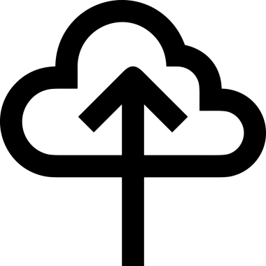 Siyah ve Beyaz Logo Simgesi PNG Biçimini Yükle. Web Sitesi Düğmesi, Mobil Uygulama Arayüzü, Dosya Aktarımı, Belge Paylaşımı, Bulut Depolama ve Veri Yedekleme için Minimalist Düz Tasarımlı Tek Renkli Ok Gönderme İşareti Grafiksel Elemanı