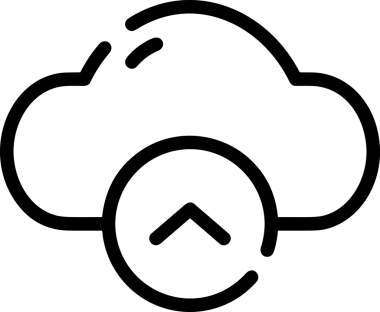 Siyah ve Beyaz Logo Simgesi PNG Biçimini Yükle. Web Sitesi Düğmesi, Mobil Uygulama Arayüzü, Dosya Aktarımı, Belge Paylaşımı, Bulut Depolama ve Veri Yedekleme için Minimalist Düz Tasarımlı Tek Renkli Ok Gönderme İşareti Grafiksel Elemanı